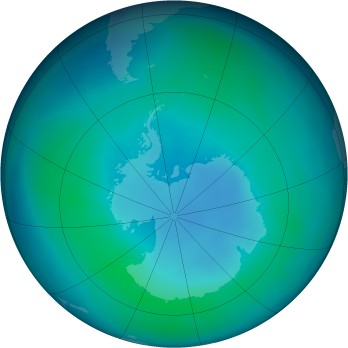 Antarctic ozone map for 2009-04